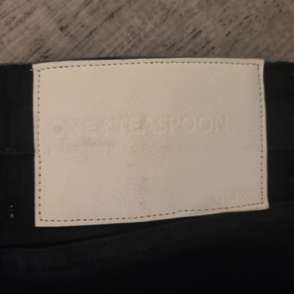 One Teaspoon Freebird Black & White With Light Contrast Skinny Low Rise Jeans - Picture 5 of 11